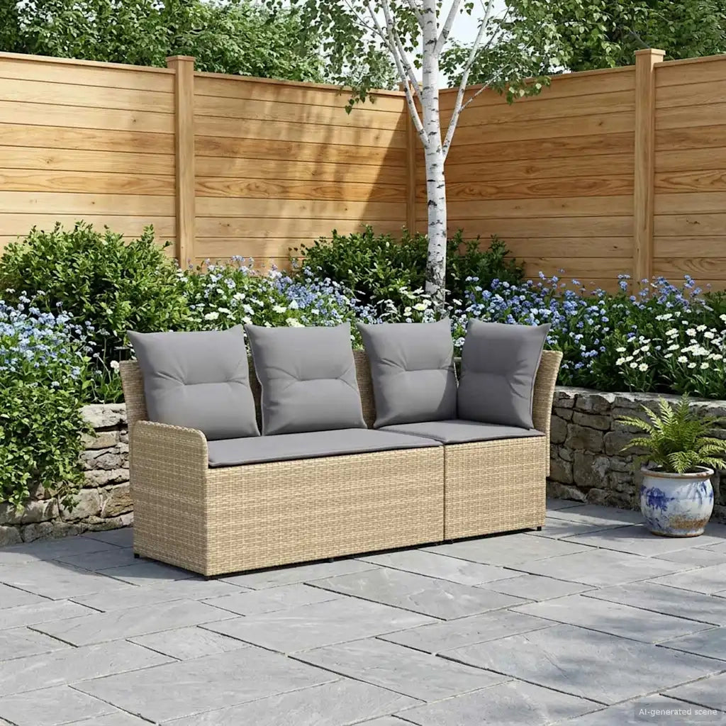 Sofa da giardino-Divano con braccioli da giardino con divano angolare 2 Pezzo 626253