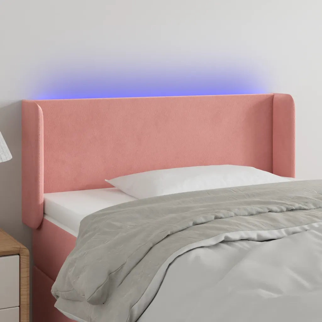 Testiera | Testata a LED Rosa 93x16x78/88 cm in Velluto