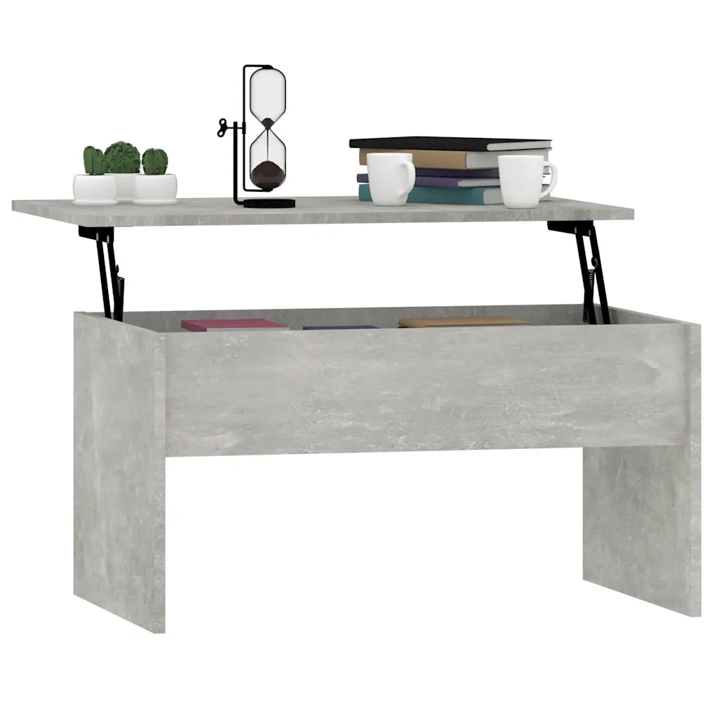 Tavolino-Tavolino da soggiorno-Tavolo Grigio Cemento 80x50,5x41,5 cm in Legno Multistrato