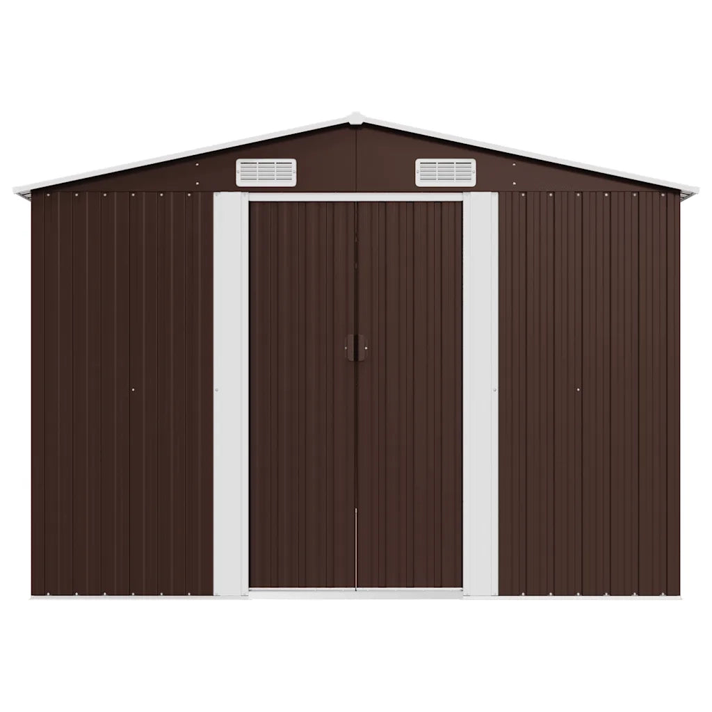 Casetta da Giardino 257x489x181 cm in Metallo Marrone 143351