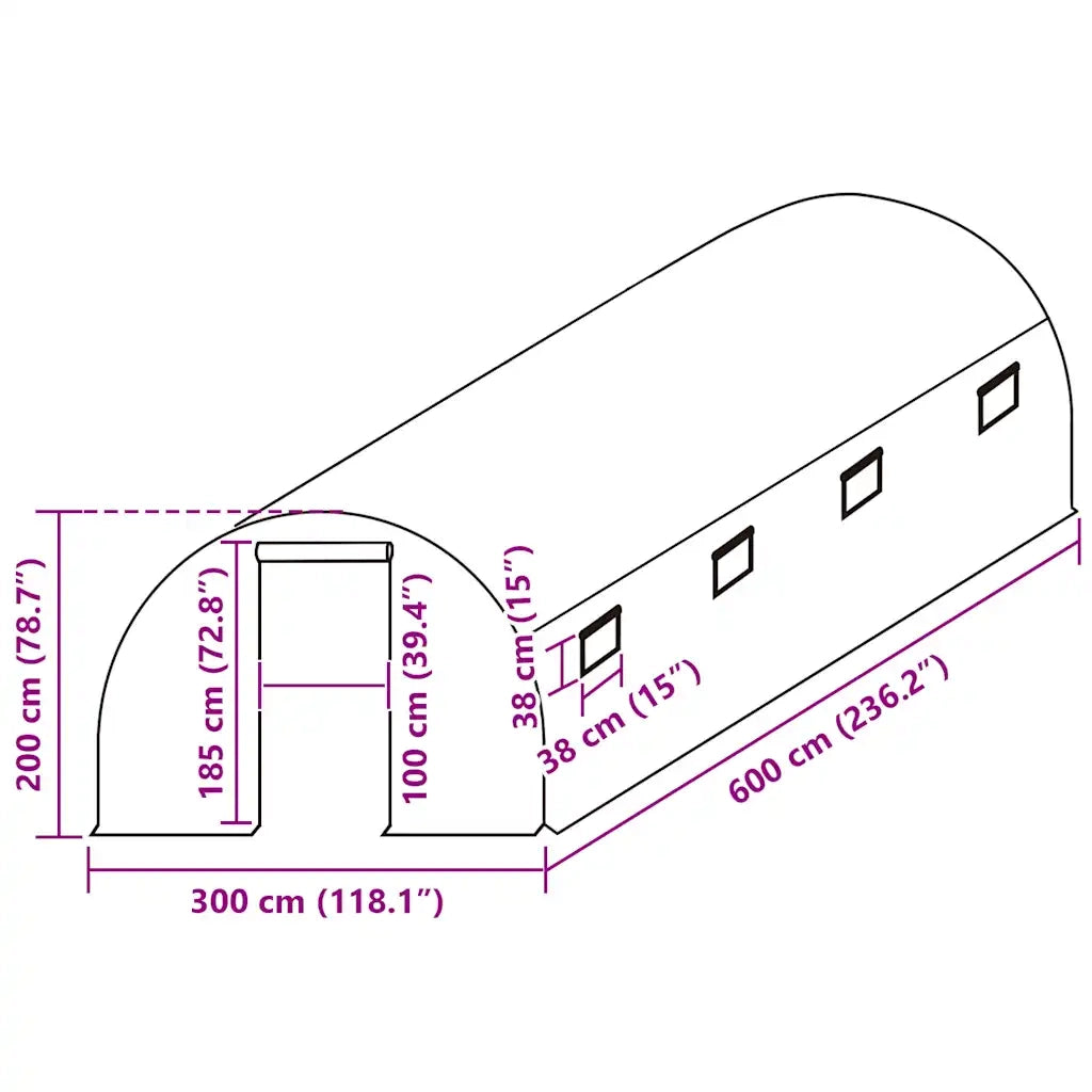 Telo di Ricambio per Serra (18 m2) 3x6x2 m Trasparente CFW1093793