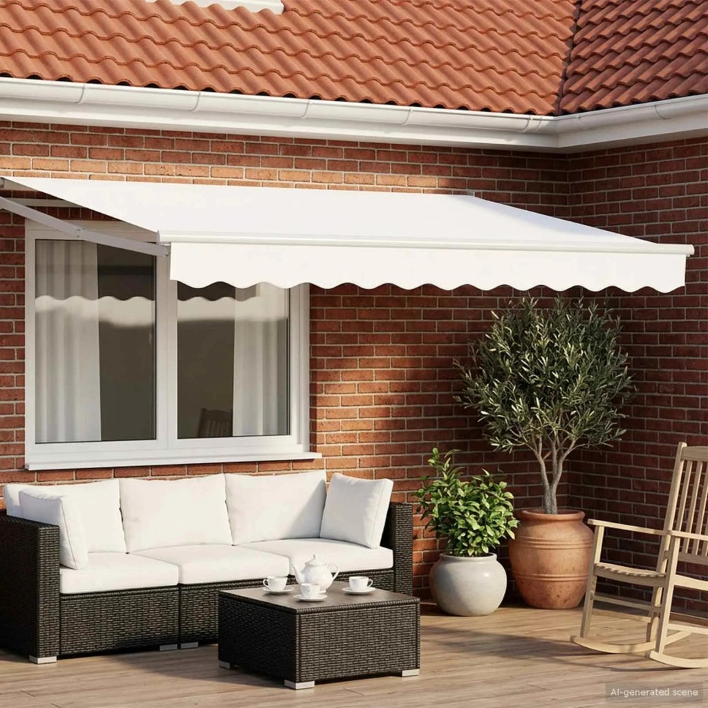 Tenda retrattile manuale Bianco 3,5 x 2 m 3418918