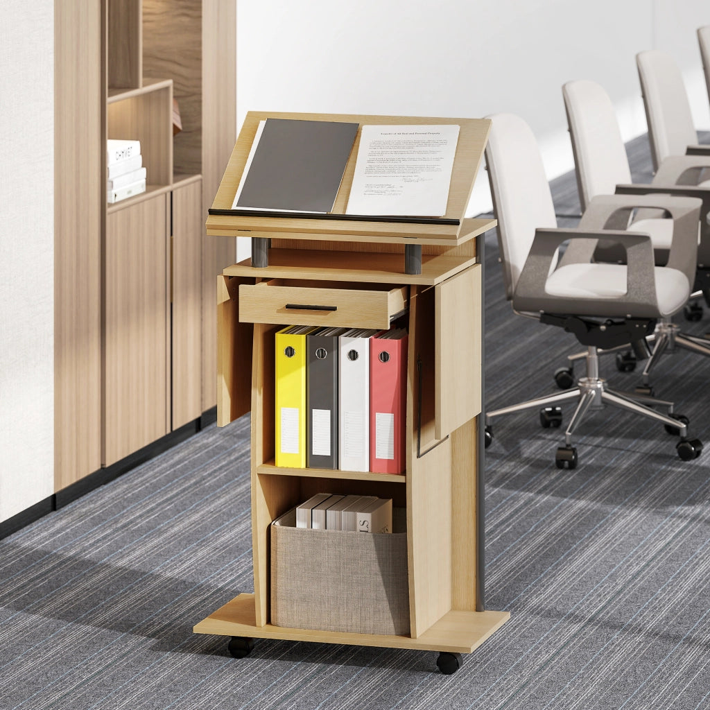Scrivania con cassetto e scaffali ¨C zephmum ¨C Eichenoptik
