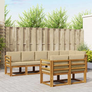 Set di divani da esterno con cuscino 8 pcs Naturale e Beige 3366556