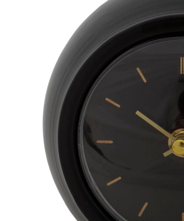 Orologio da Tavolo Ball Nero 16x13x19 cm in Ferro e Plastica