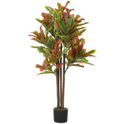 Pianta Artificiale Croton ¨C zephmum ¨C 120 cm Multicolor con Vaso