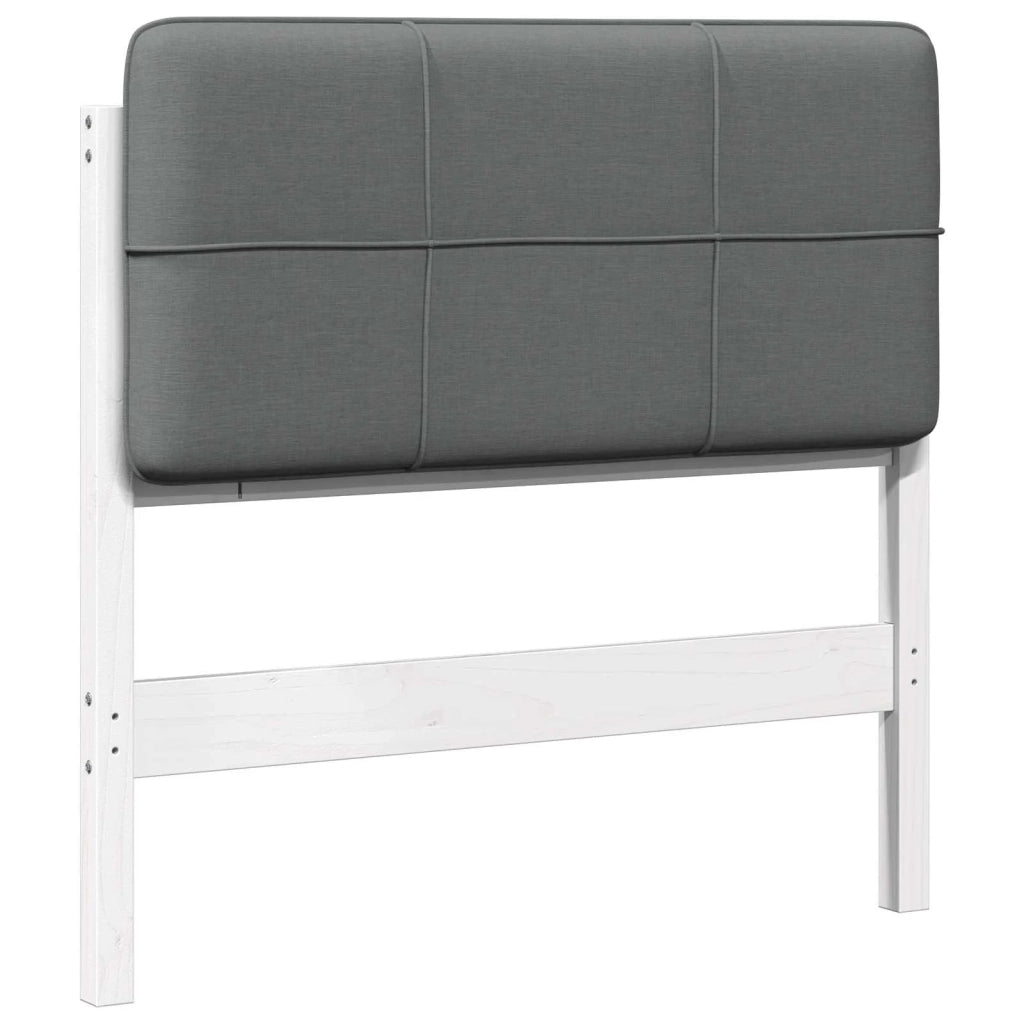 Testiera | Testata imbottita Bianco e grigio chiaro 80 cm Pino massello