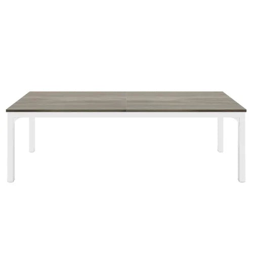 SCRIVANIA Computer per 2 Persone 200x70x75 cm Metallo e Legno Taupe/Bianco