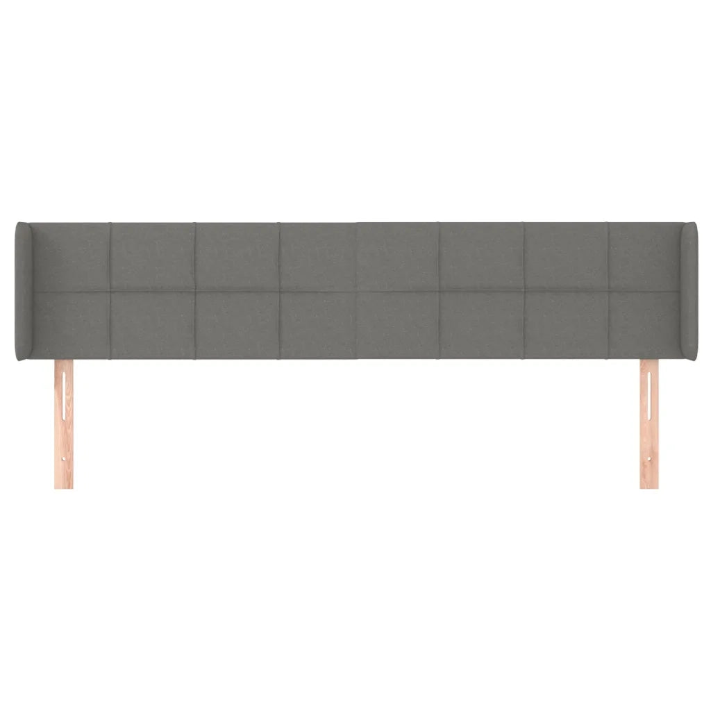 Testiera | Testata ad Orecchio Grigio Scuro 183x16x78/88 cm in Tessuto