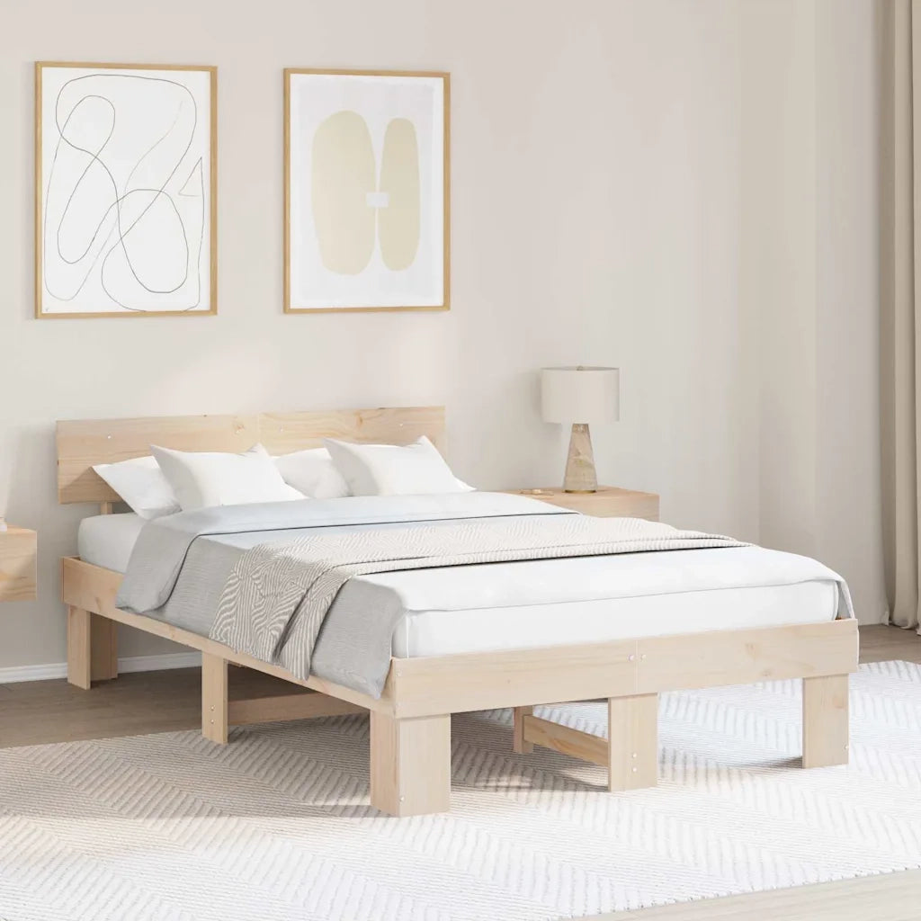 Letto matrimoniale | Letto per adulti | Struttura del letto Naturale 120 x 190 cm Pino massello