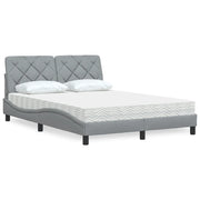 Letto con Materasso Grigio Chiaro 120x200cm Tessuto 3310727