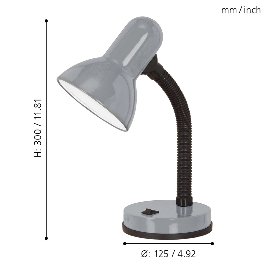 Lampada Da Tavolo Classico Basic 1 Policarbonato Argento 1 Luce E27