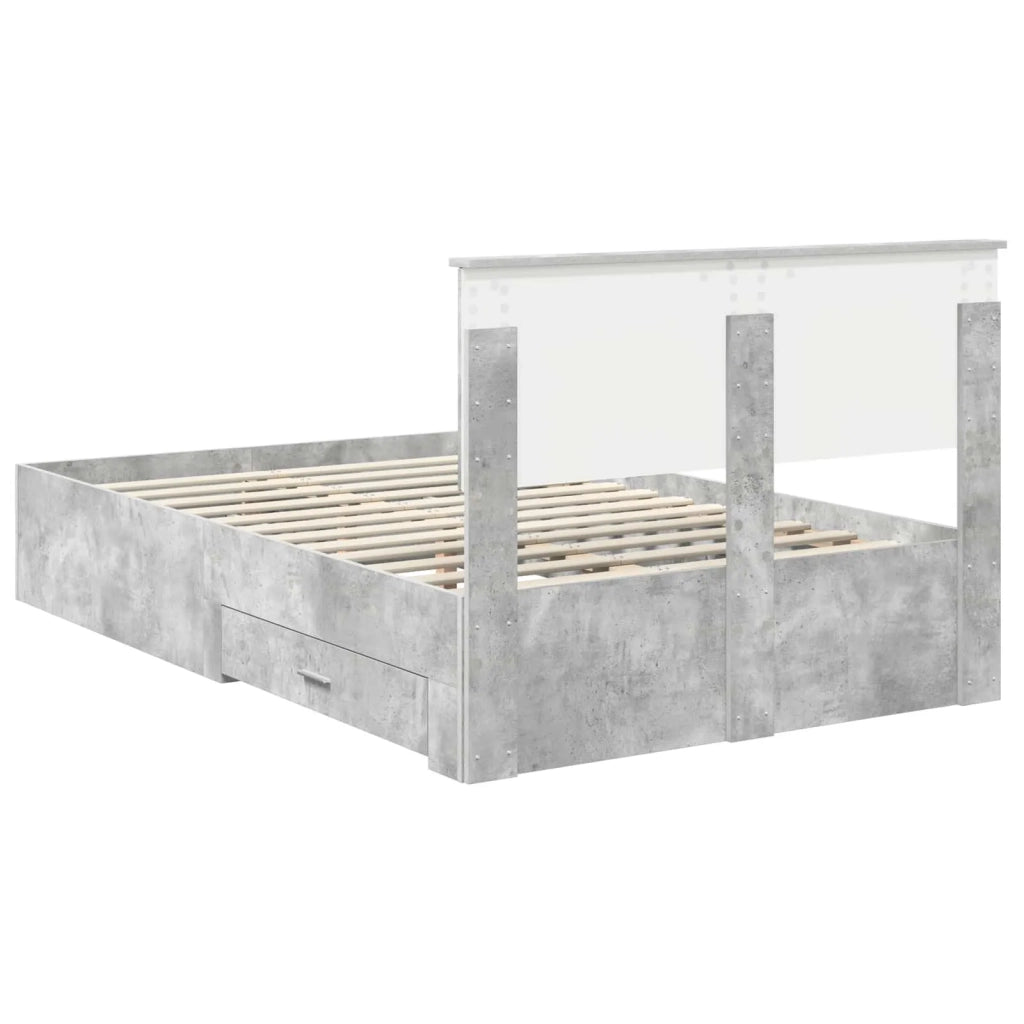 Struttura del letto con testiera Grigio cemento 120 x 190 cm 3408284