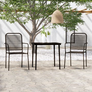 Set Mobili da Pranzo per Giardino 3 pz Nero 3099143