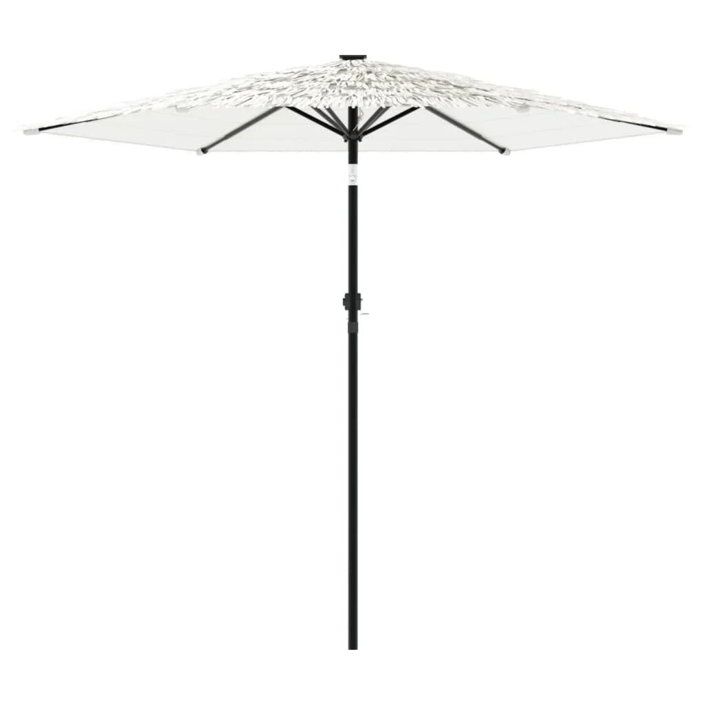 Ombrellone da giardino quadrato con palo in acciaio 223 x 223 x 213 cm protezione UV uso esterno finitura bianca 02_0056395