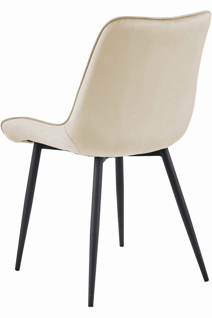 Sedia VALORA BERA - Velluto beige con gambe nere