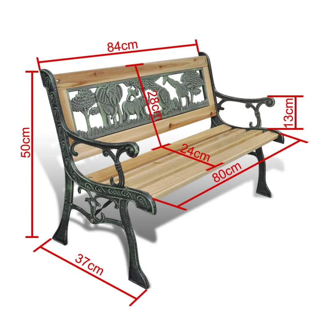 Panchina da Giardino per Bambini 84 cm in Legno 41013