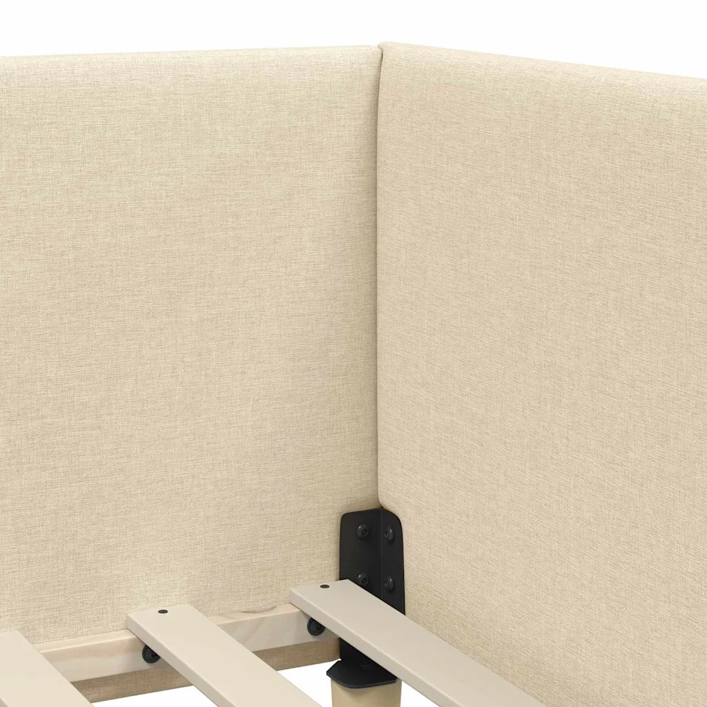 Cornice del letto ad angolo con testiera Crema 100 cm x 200 cm 42016203