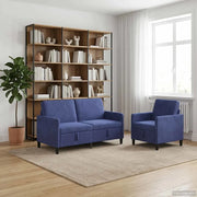 Set di Divani con Storage 2 pz Blu Polizia Poliestere 3429202