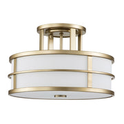 Plafoniera industriale Fusion Feiss ottone 3 luci E27 Ø34cm