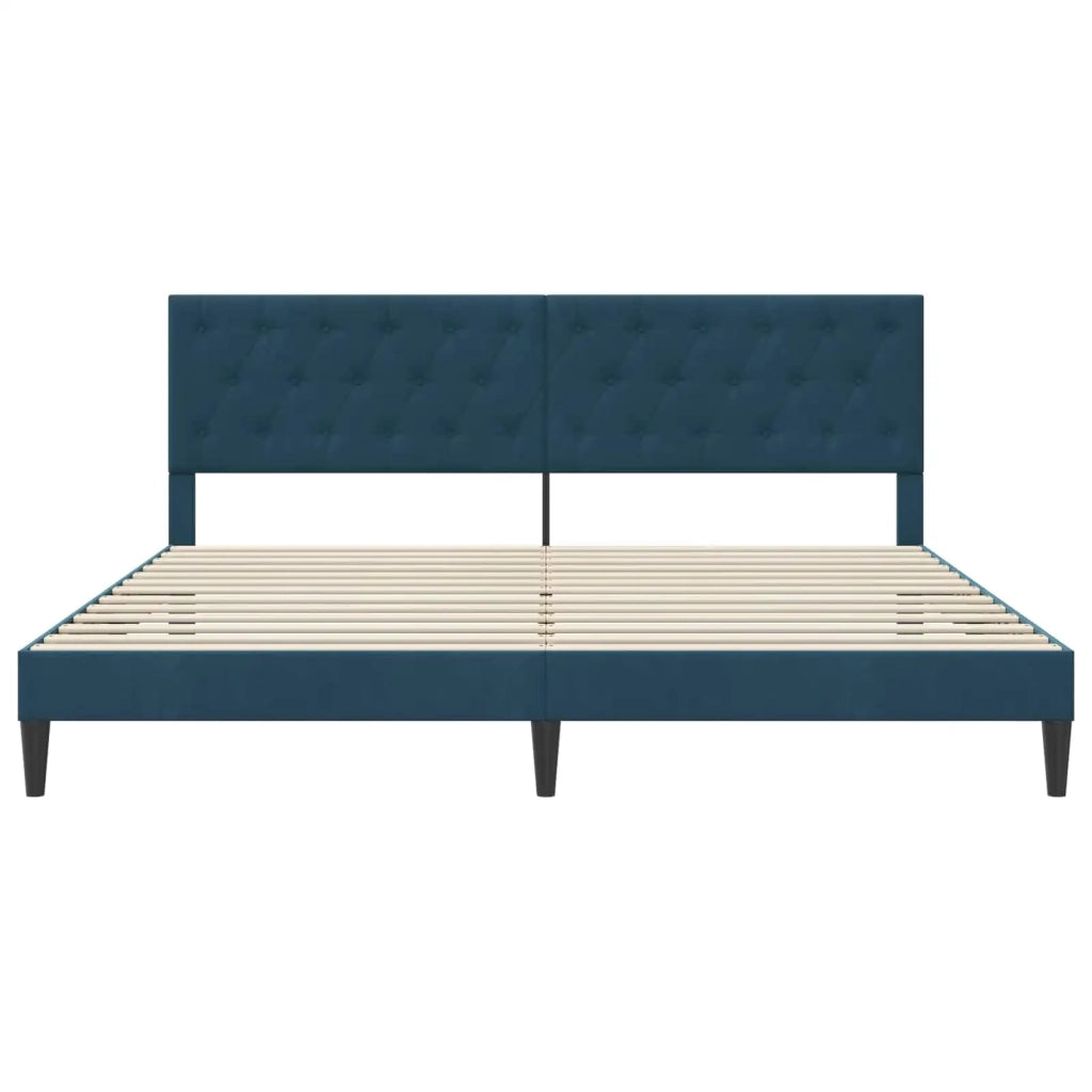 Struttura del letto con testiera-Giroletto Blu 180 x 200 cm Velluto 134132