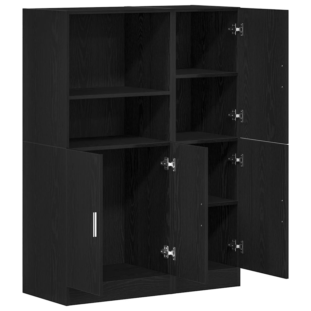 Set di Armadio pensile | Mobili da Cucina 2 pz Nero in Truciolato