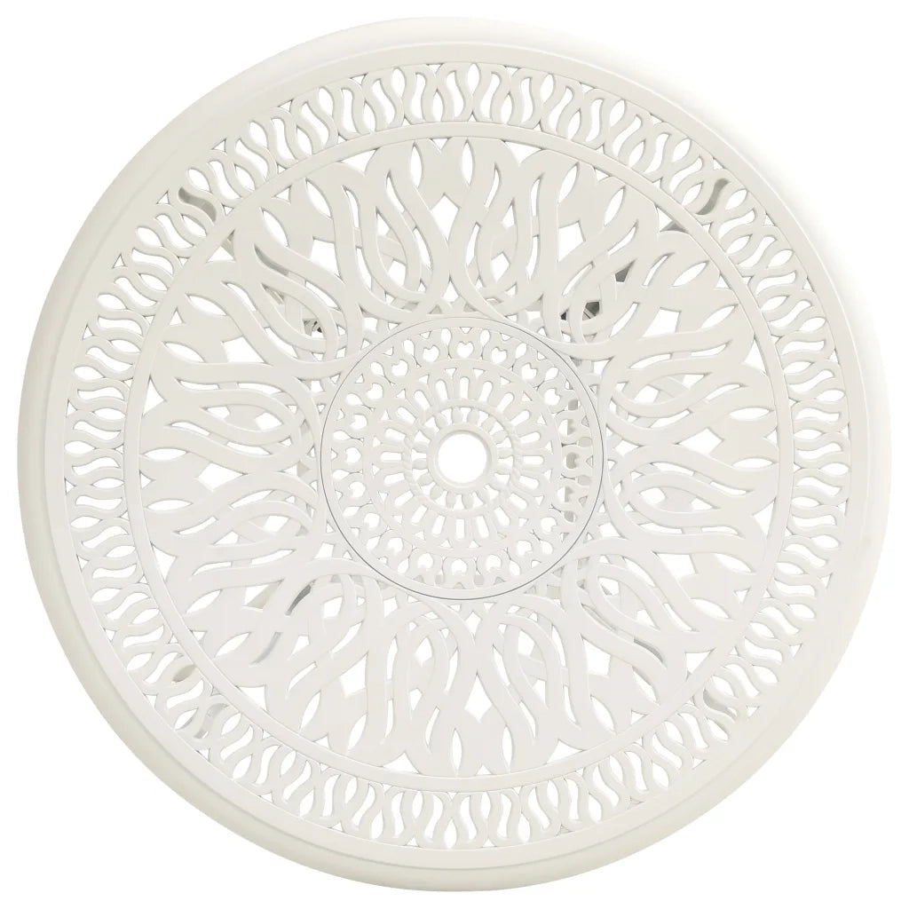 Tavolo da Giardino | Tavolino da esterno Bianco 90x90x74 cm in Alluminio Pressofuso