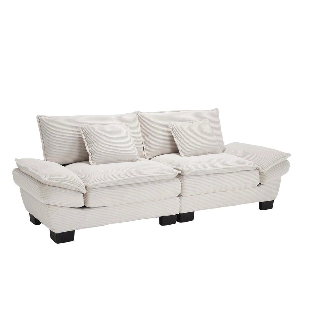 Divano doppio con coperta - Xylo - beige, cuscino, per studio/soggiorno