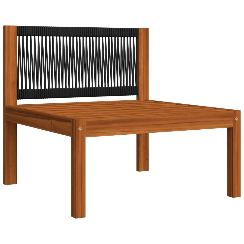 Set da giardino 5 pezzi con cuscini in legno crema, acacia e corda 3057879