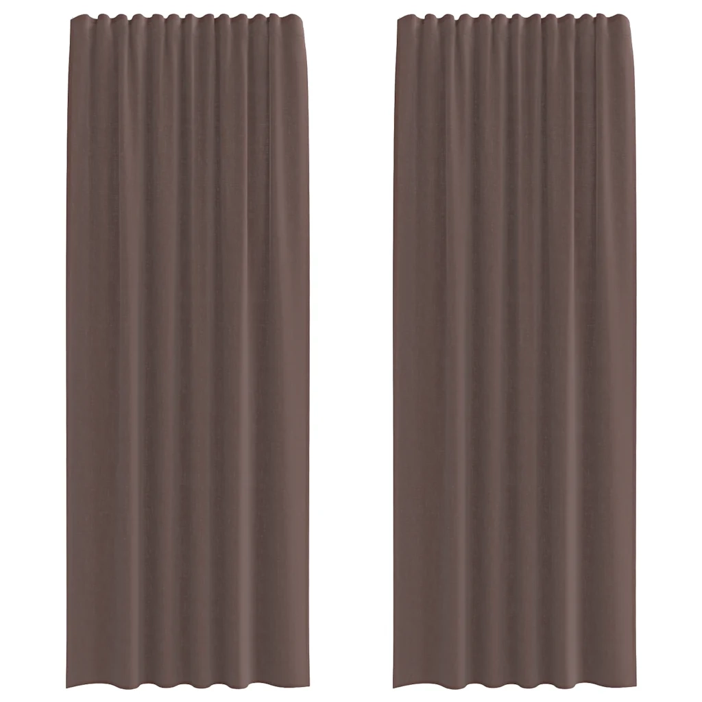 Tende in Voile con Linguetta 2 pz Marrone 4102265