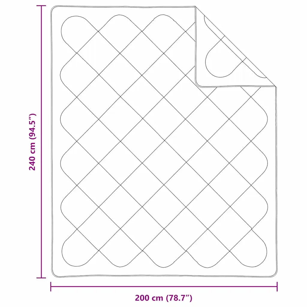 vidaXL Piumoni e Piumini Bianco 240 x 200 cm Microfibra