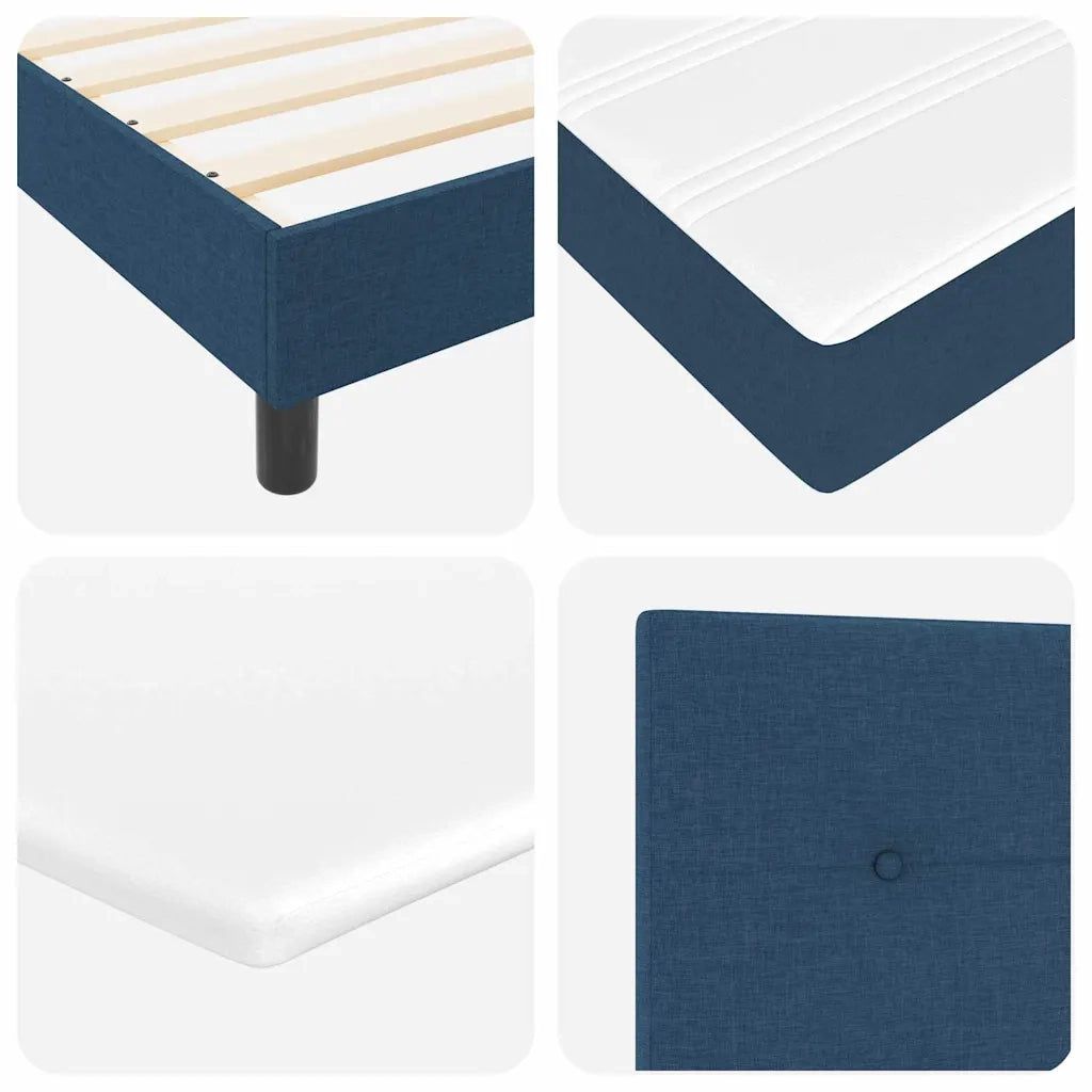 Letto a molle con testiera Blu 200 x 140 cm Tessuto 3341110