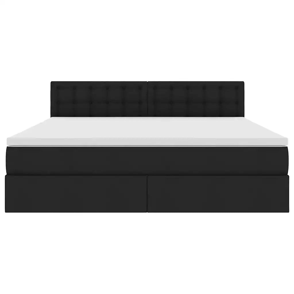 Letto con contenitore e materasso Nero 160 x 200 cm