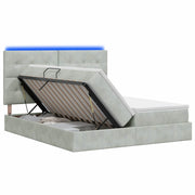 Letto con contenitore LED e materasso Grigio Chiaro 3460266