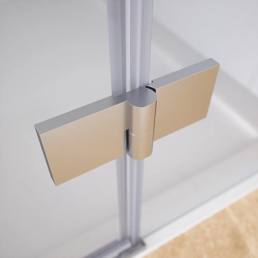 Porta doccia 80cm apertura a battente lato destro con cerniere, profili cromati e vetro da 8mm trasparente h195 | Fiji