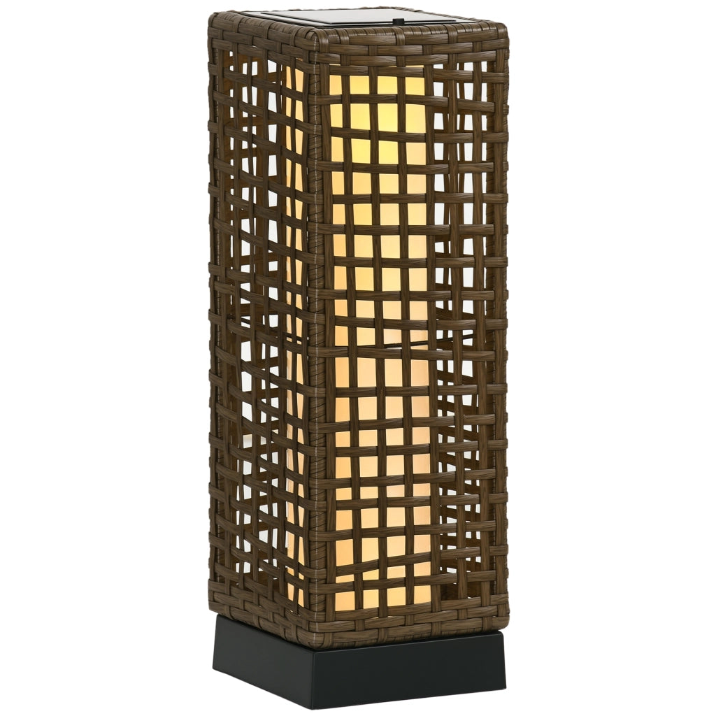 Lampada da giardino solare ¨C Minimal ¨C resina tressata 15.5x15.5x46 cm