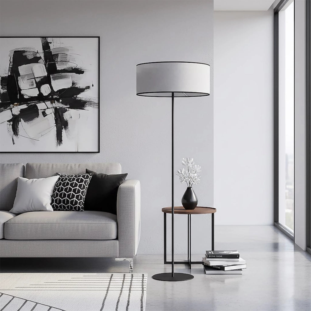 Lampada da terra classica ECO 1xE27 grigio nero Emibig