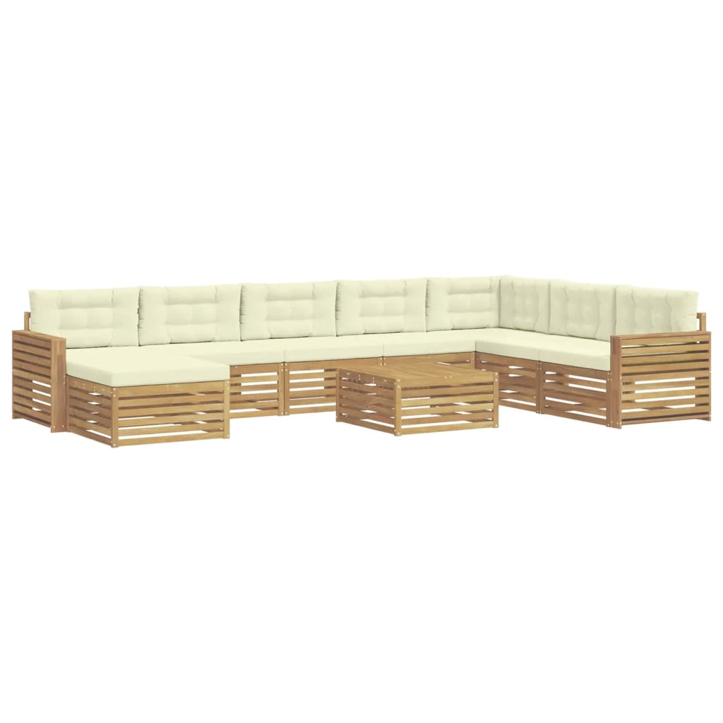 Set di divani da esterno 9 pcs Bianco e Crema 3391010