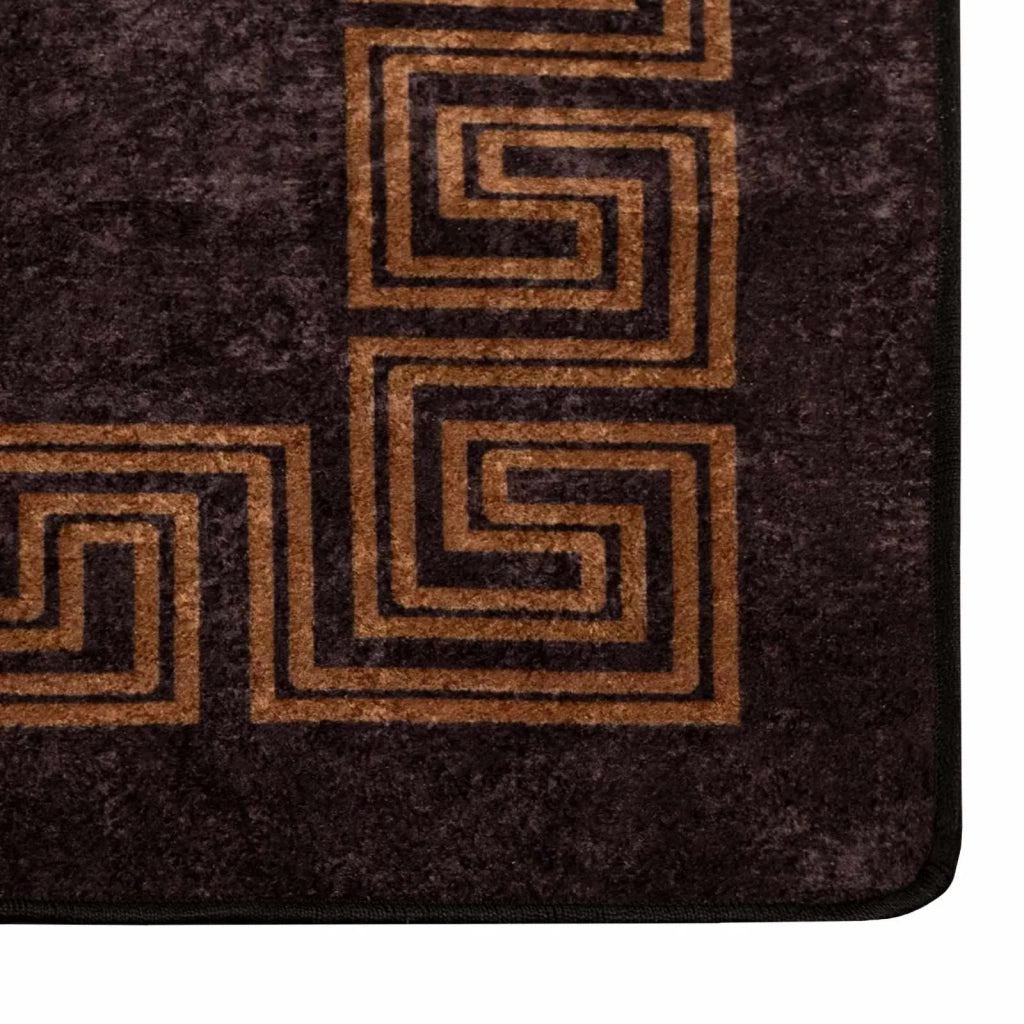 Runner Tappeto MARSA Nero 100 x 300 cm Poliestere e PVC 42023296