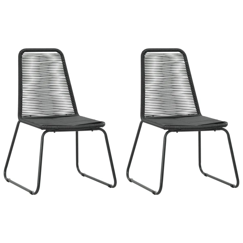 Set da Pranzo da Giardino 3 pz in Rattan PVC Nero 3060112