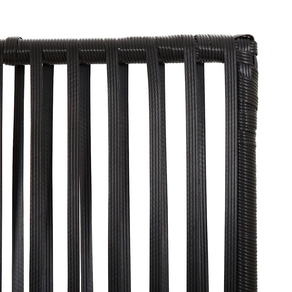 Divisorio per Ambienti a 6 Pannelli Nero in Polyrattan 365384
