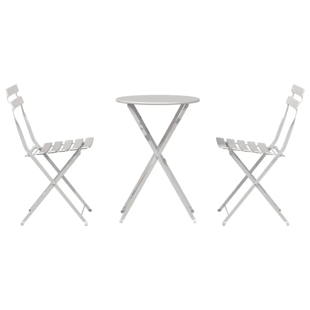 Set Bistro Pieghevole 3 pcs Beige Acciaio 42002971