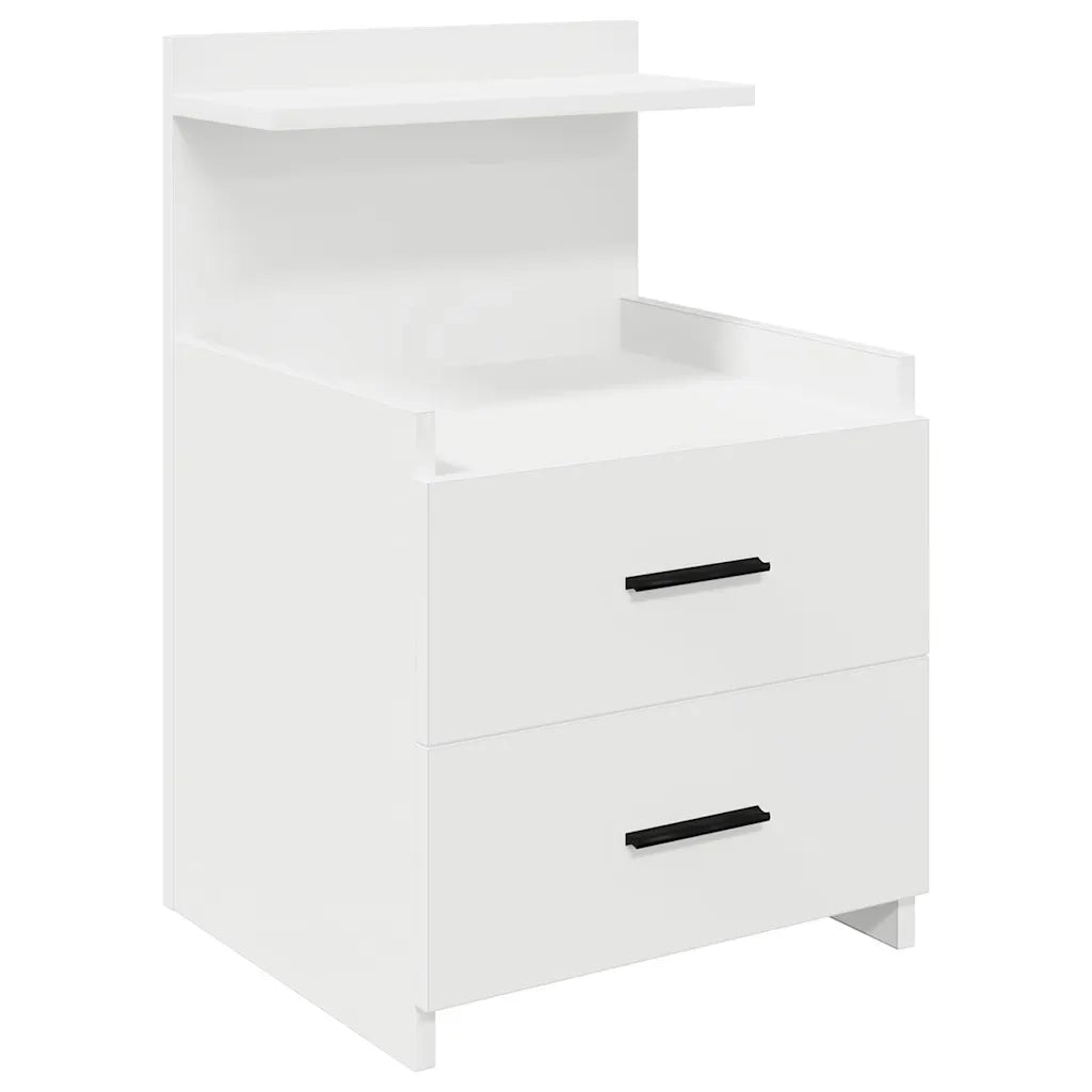 Comodino con 2 Cassetti Bianco 40x36,5x62 cm 858632