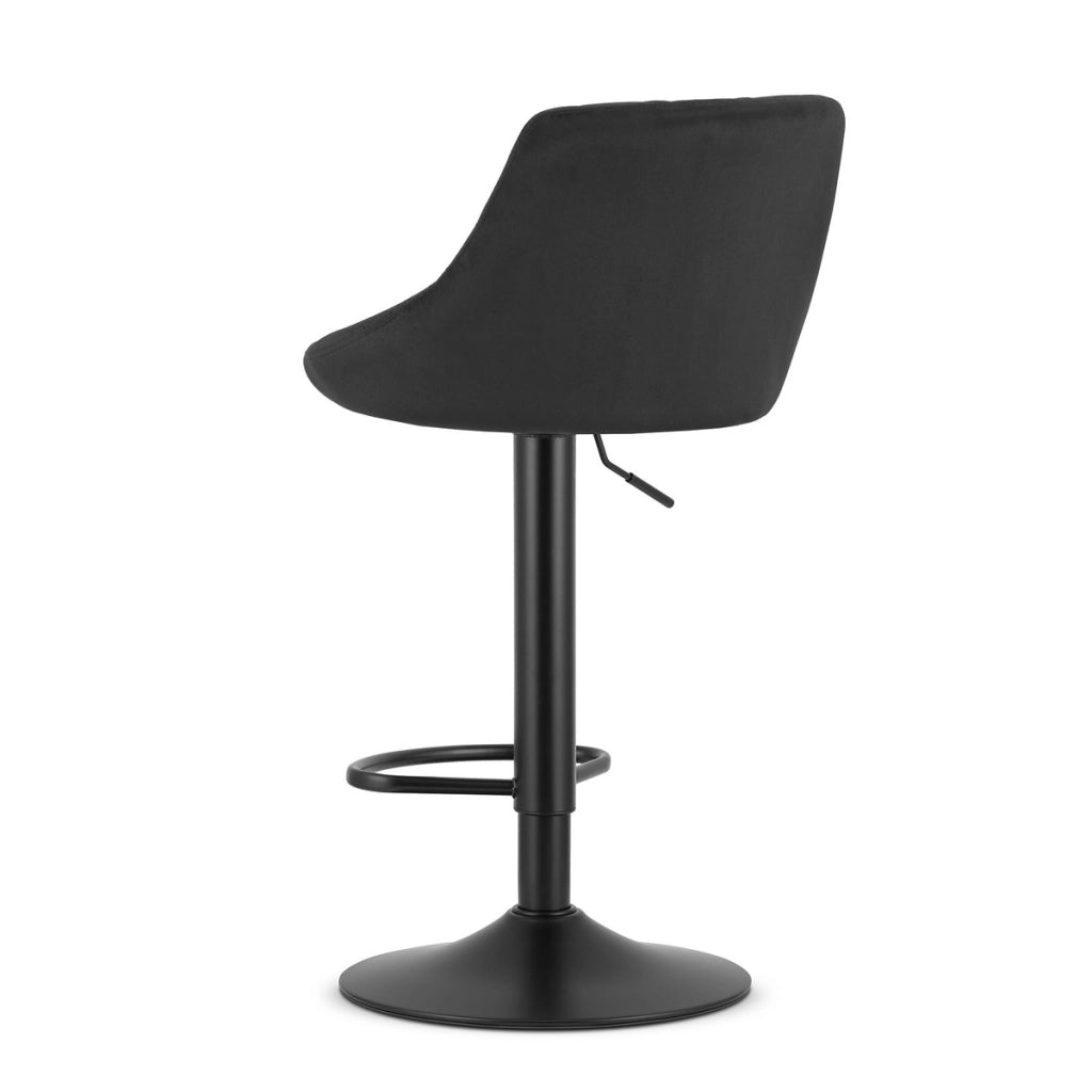 Sgabello da bar girevole OSKAR KAST velluto nero con base nera