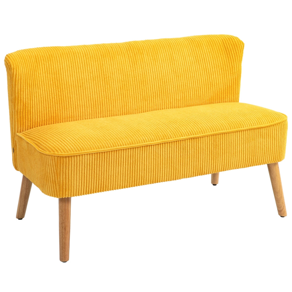 Divano 2 Posti ¨C Minimal ¨C Tessuto Giallo 117x56.5x77