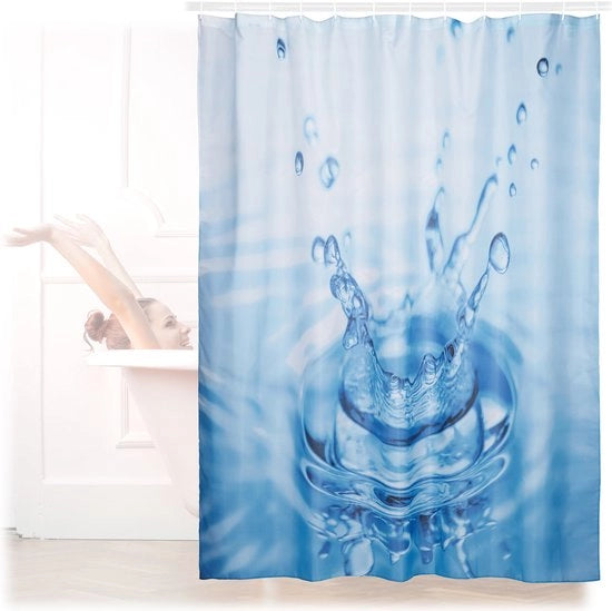 Doccia a gocce 180 x 180 cm - lavabile - antimuffa - poliestere - blu