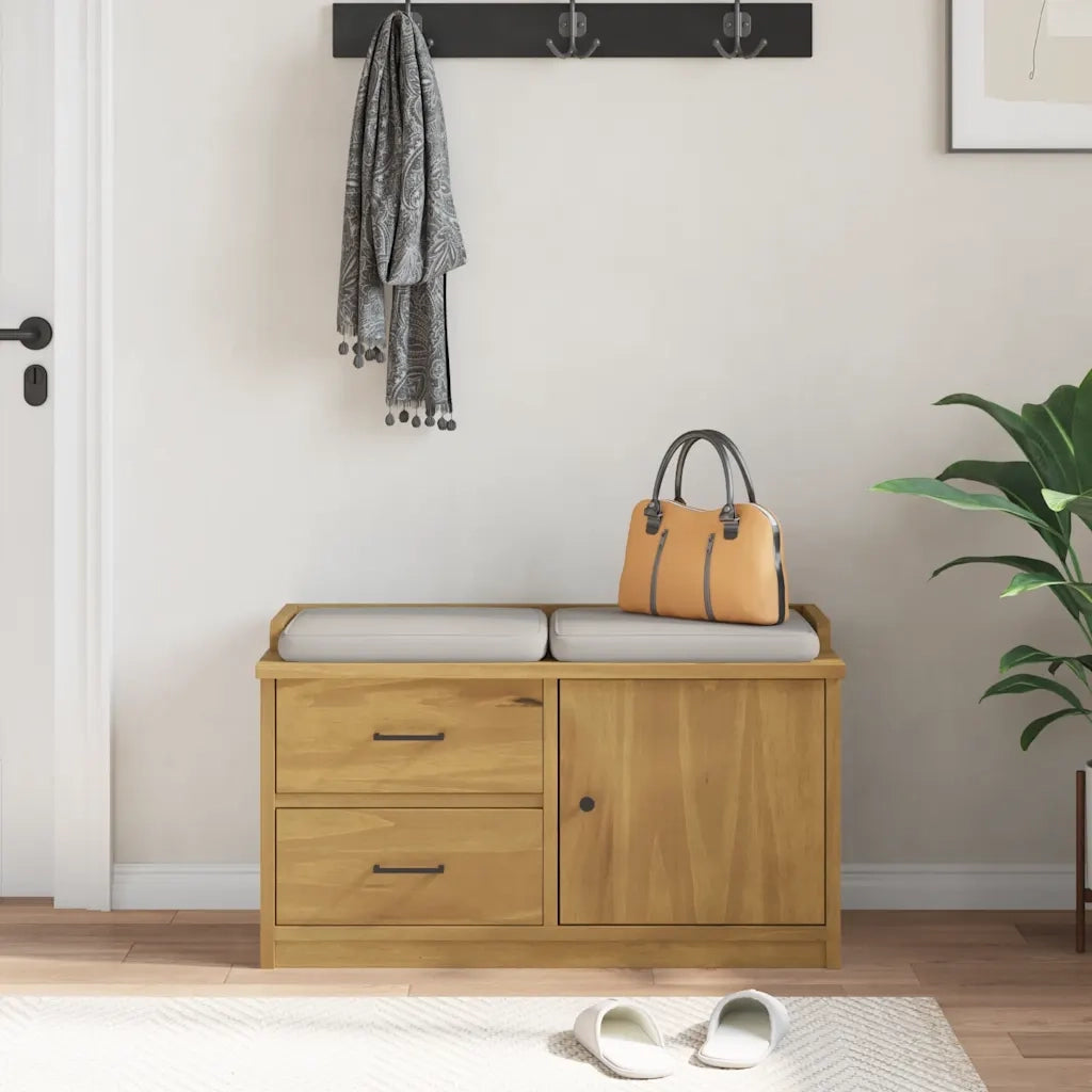 Panca da Corridoio SANDNES 87x40x50 cm Legno Massello di Pino