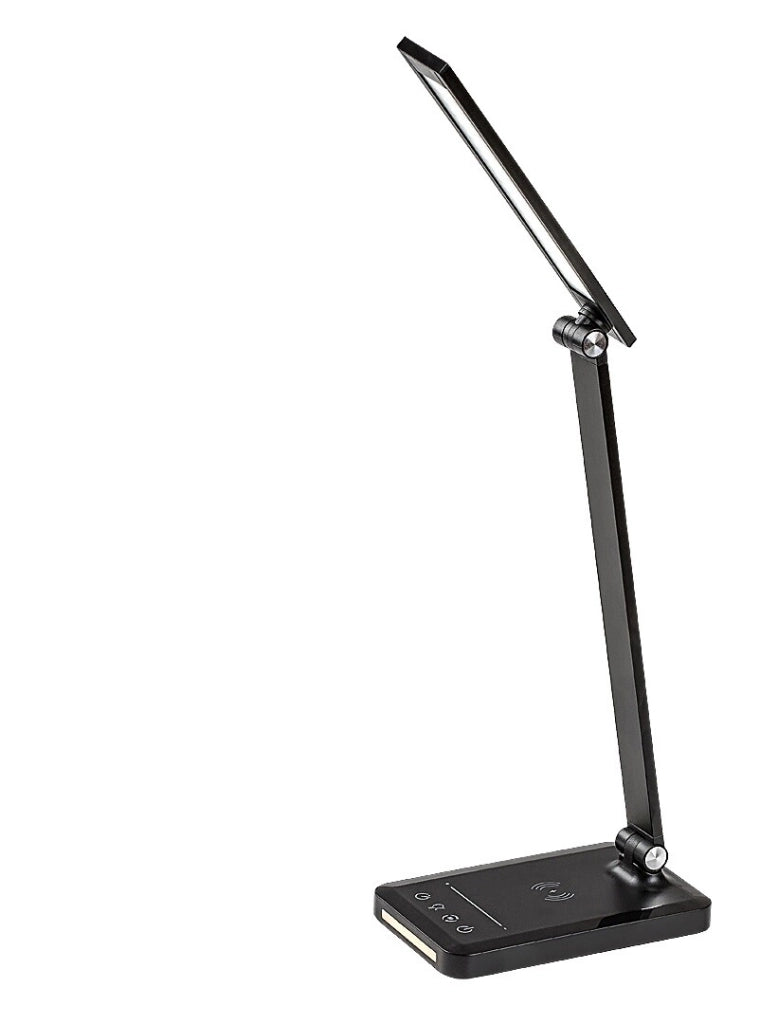 Lampada da scrivania LED nera dimmer USB 5W Rabalux