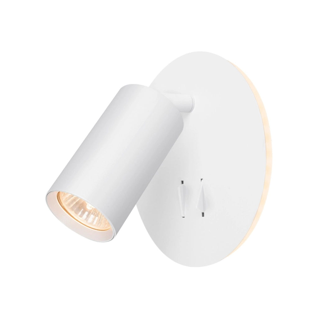 Applique Videx bianca LED 5W calda, spot GU10, 2 interruttori