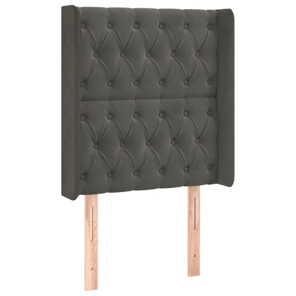 Letto a Molle con Materasso e LED Grigio Scuro 80x200cm Velluto 3139710